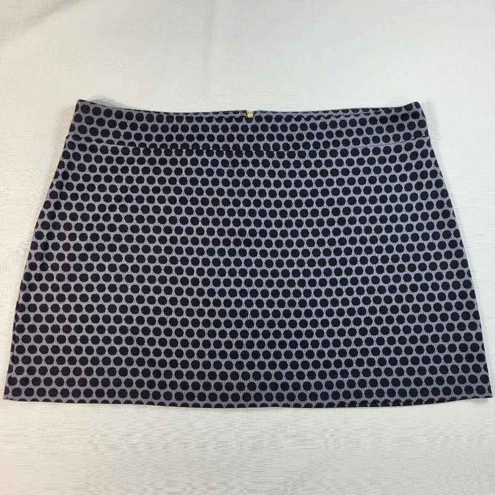 Gap A Line Short SKIRT Womens Size XXL Gray Black Polka Dots Back Zip - Picture 14 of 16